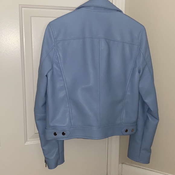 Blank NYC Blue Vegan Leather Jacket NWOT - Picture 6 of 7